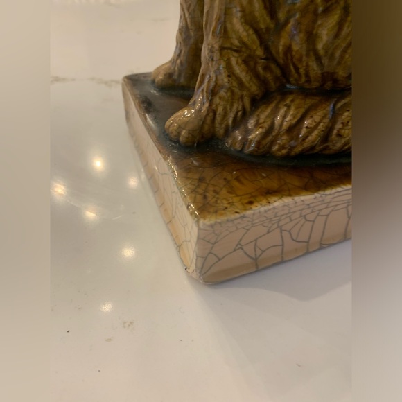 Glazed Ceramic Cocker Spaniel Faux Flower Vase (minor chip) 11x7x5” - Picture 10 of 14